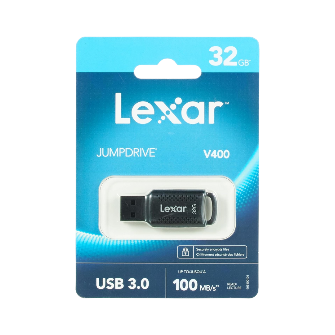 Lexar JumpDrive V400 32GB USB 3.0 up to 100MB/s Compact Flash Drive With Key Ring Loop