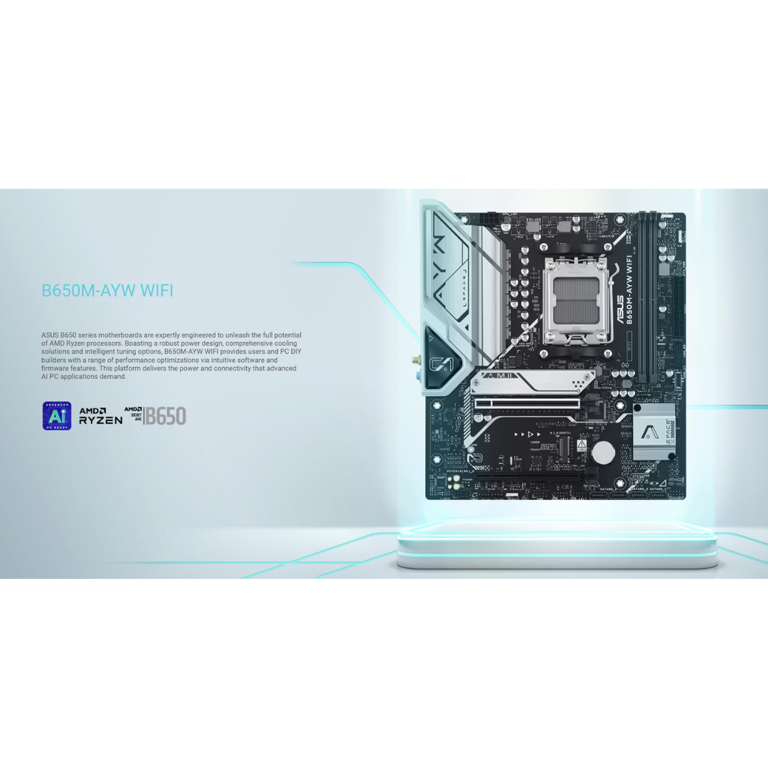 Asus B650M-AYW WiFi DDR5 PCIe 5.0 M.2 mATX AMD Motherboard