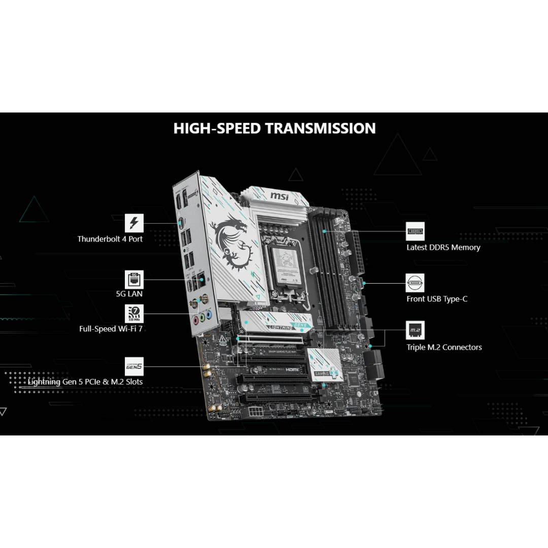 MSI B860M Gaming Plus WiFi 4*D5 mATX LGA1851 Motherboard