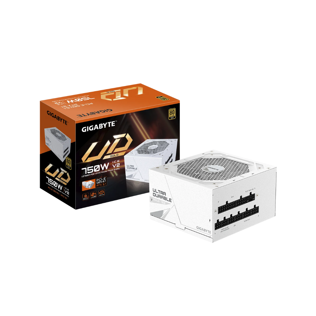 Gigabyte UD750GM V2 ICE 750w ATX3.1 80+ GOLD Full Modular White Power Supply GP-UD750GM PG5 ICE