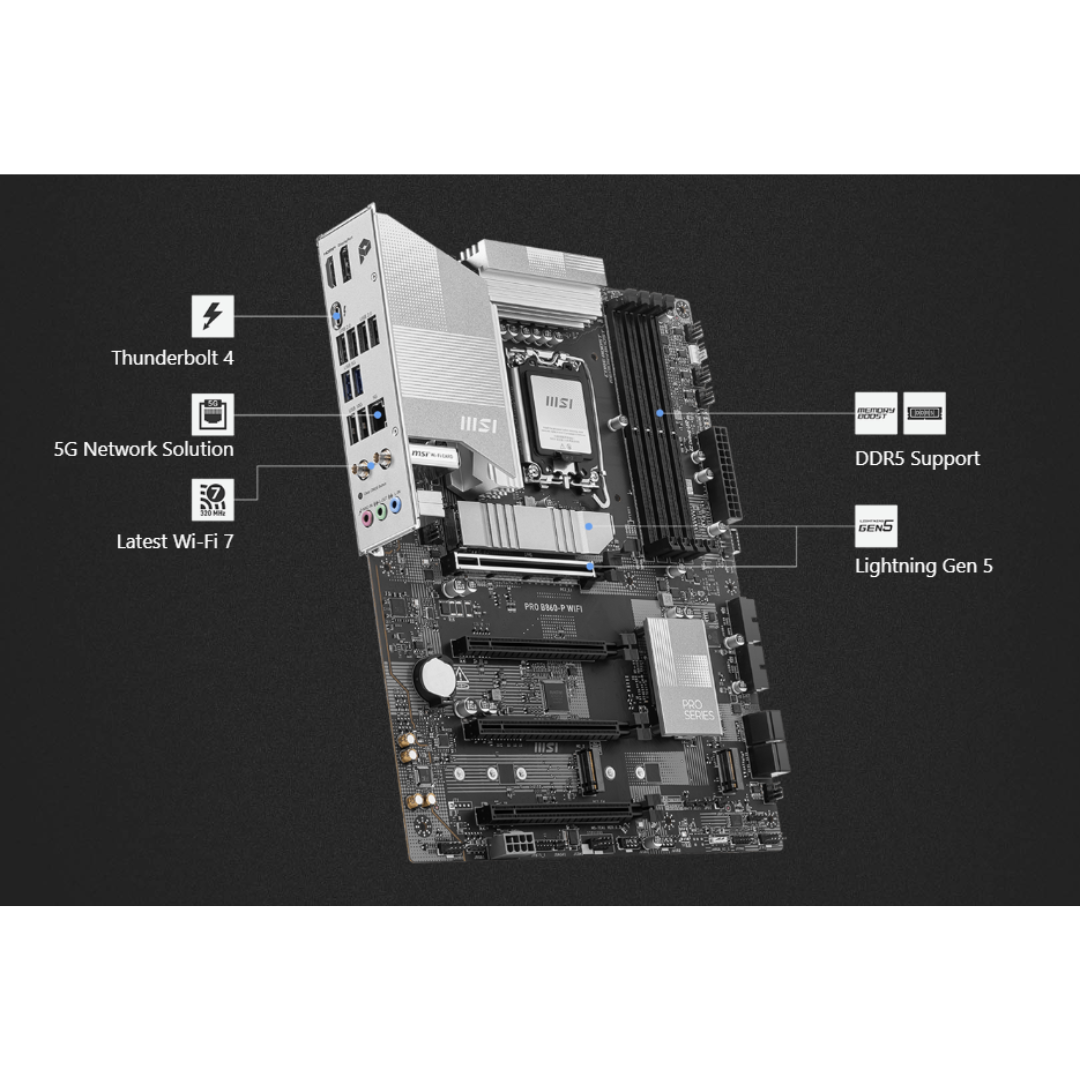MSI Pro B860-P WiFi 4*D5 ATX LGA1851 Motherboard