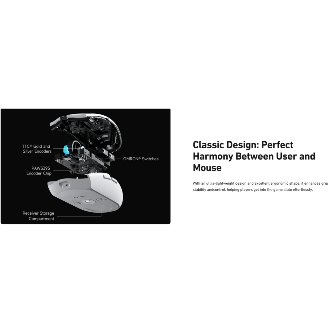 MCHOSE G3 Ultra Dual 8K Polling Rate High-Performance Wireless Gaming Mouse - 500mAh Battery