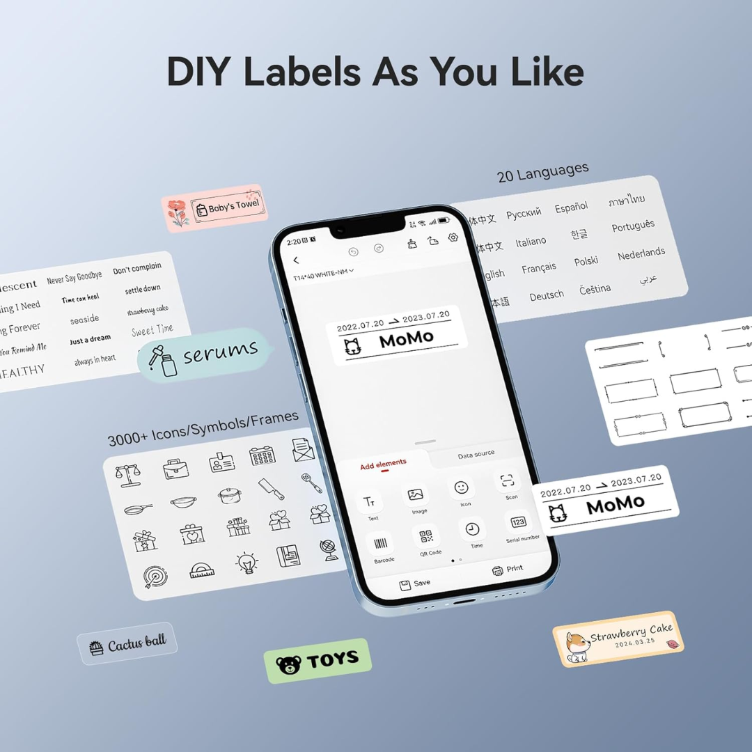 Niimbot D11H Portable Smart Label Thermal Printer ( Black | White )