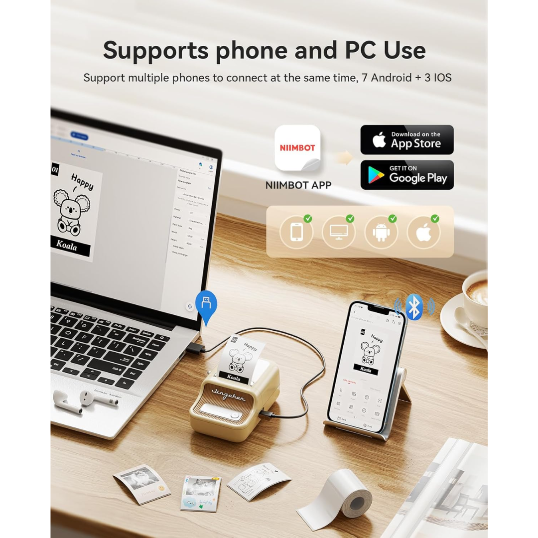 Niimbot B21S Pro Portable Smart Label Thermal Printer White