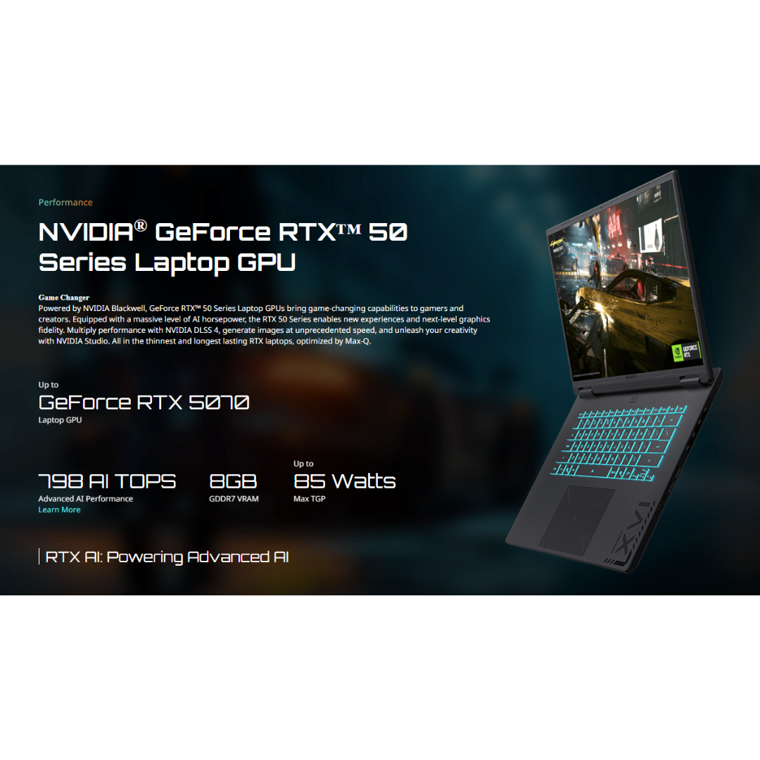 Gigabyte Gaming A16 CMHH2PH893SH Laptop (Black) | 16" FHD+ (1920x1200) 165Hz | i5-13420H | 16GB RAM | 512GB SSD | RTX 4050 | Windows 11 Home | Gigabyte Backpack