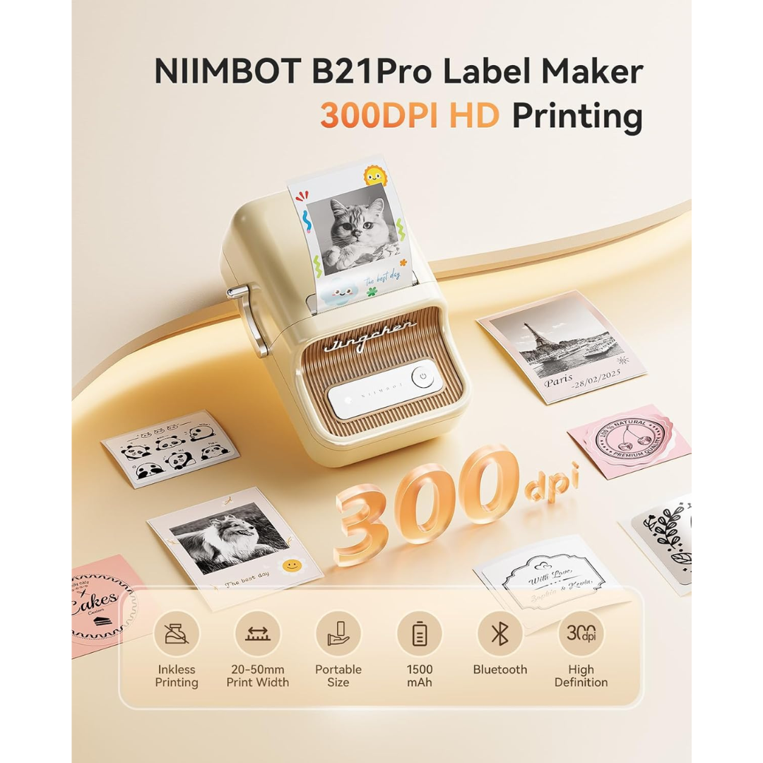 Niimbot B21S Pro Portable Smart Label Thermal Printer White