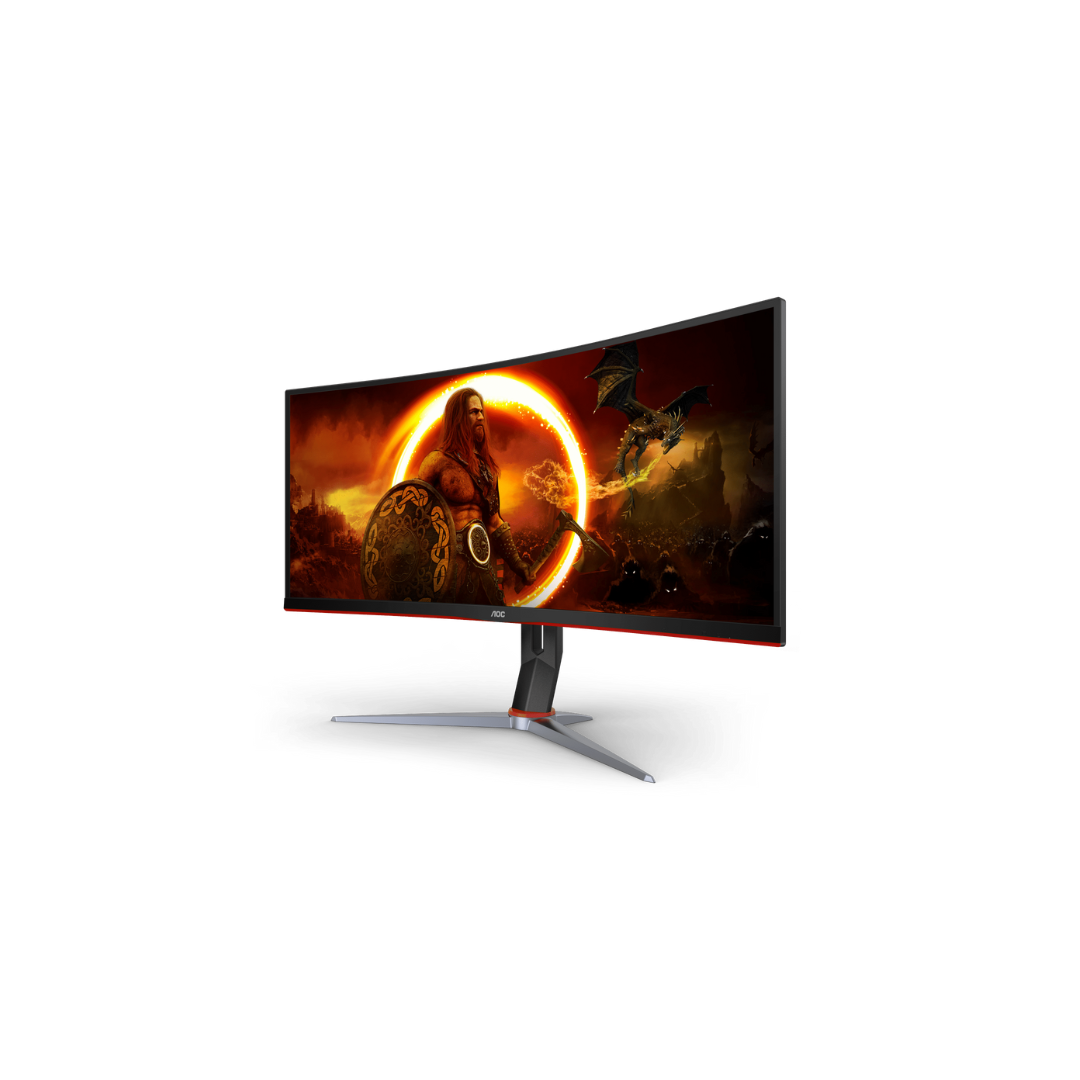 AOC CU34G2XP 34" 180Hz WQHD 3440x1440 1ms MPRT/ 1ms GtG AdaptiveSync DisplayHDR 400 VA Curved Gaming Monitor (Black/Red)