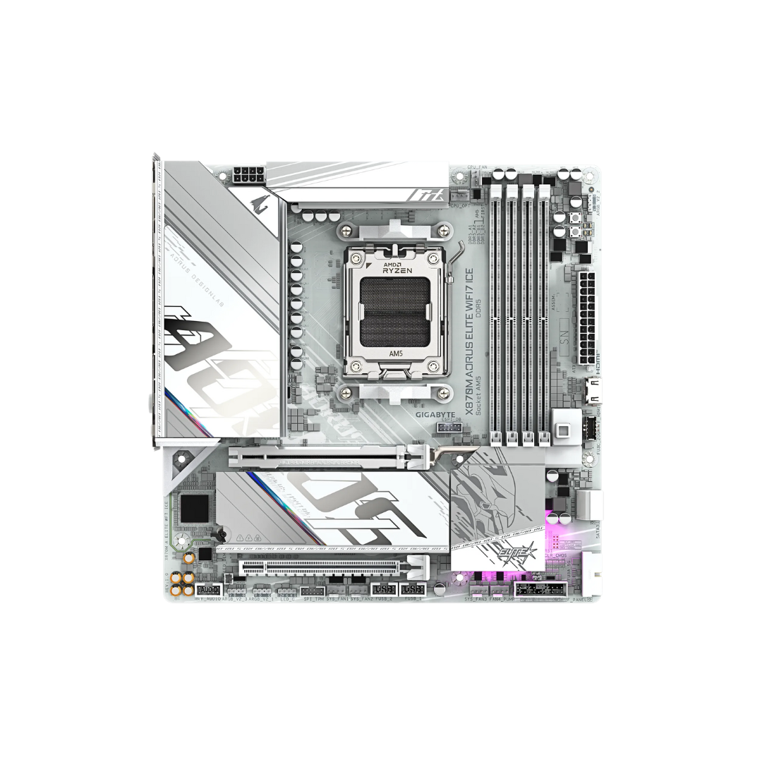 Gigabyte X870M AORUS ELITE WiFi7 ICE DDR5 AM5 Motherboard