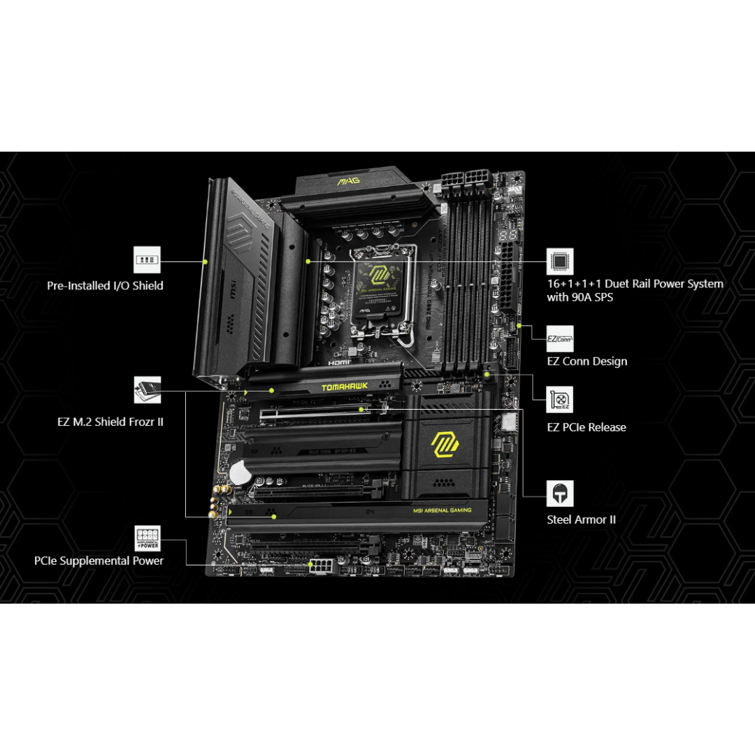 MSI MAG Z890 Tomahawk WiFi 4*D5 ATX LGA1851 Motherboard