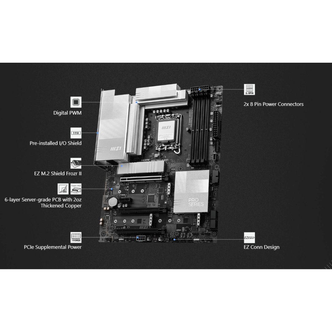 MSI Pro Z890-P WiFi 4*D5 ATX LGA1851 Motherboard