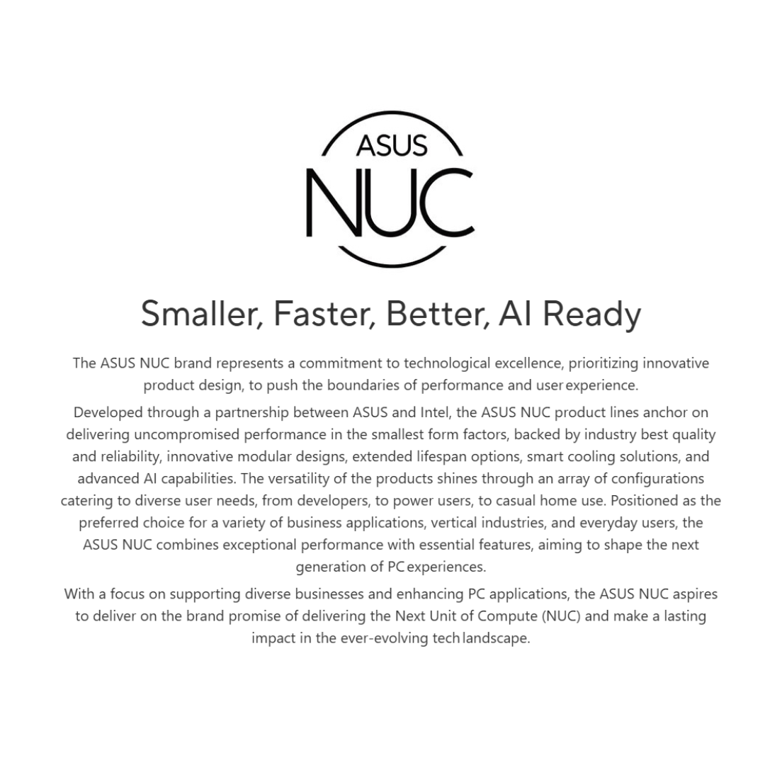 Asus NUC 13 PRO i5-1340P Tall Barebone System with cable RNUC13ANHH500000I