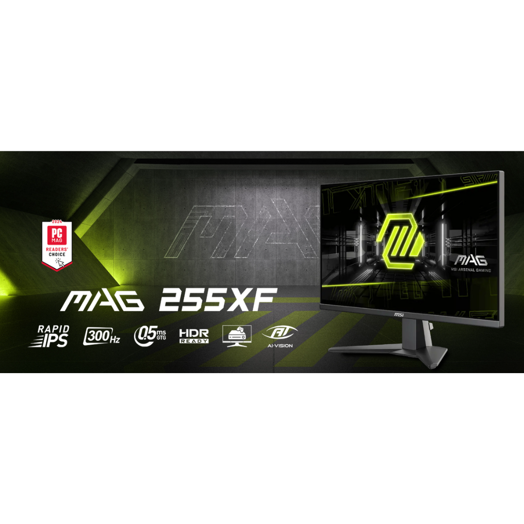 MSI MAG 255XF 24.5" IPS 300Hz FHD (1920x1080) 0.5ms GtG Rapid Gaming Monitor
