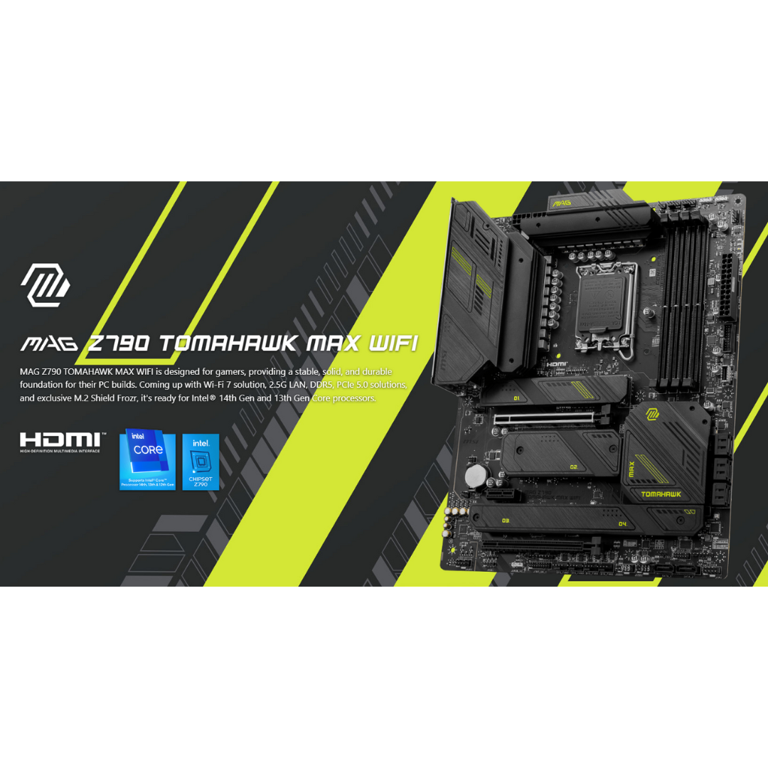 MSI MAG Z790 Tomahawk Max WiFi 4*DDR5 LGA 1700 Motherboard 911-7E25-003