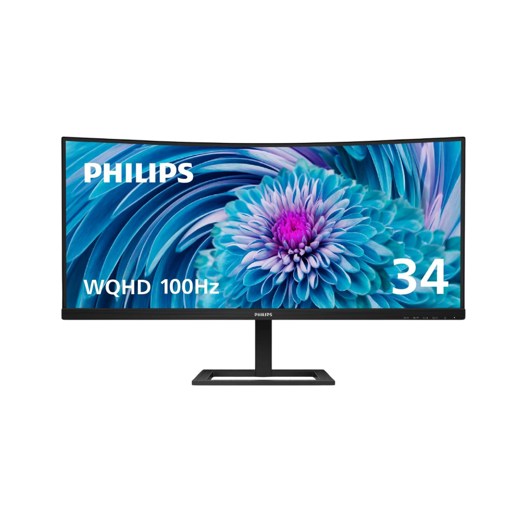 Philips 346E2CUAE 34" Curved VA 100Hz WQHD 3440x1440 1ms Monitor with speakers, USB-C ( No Box )