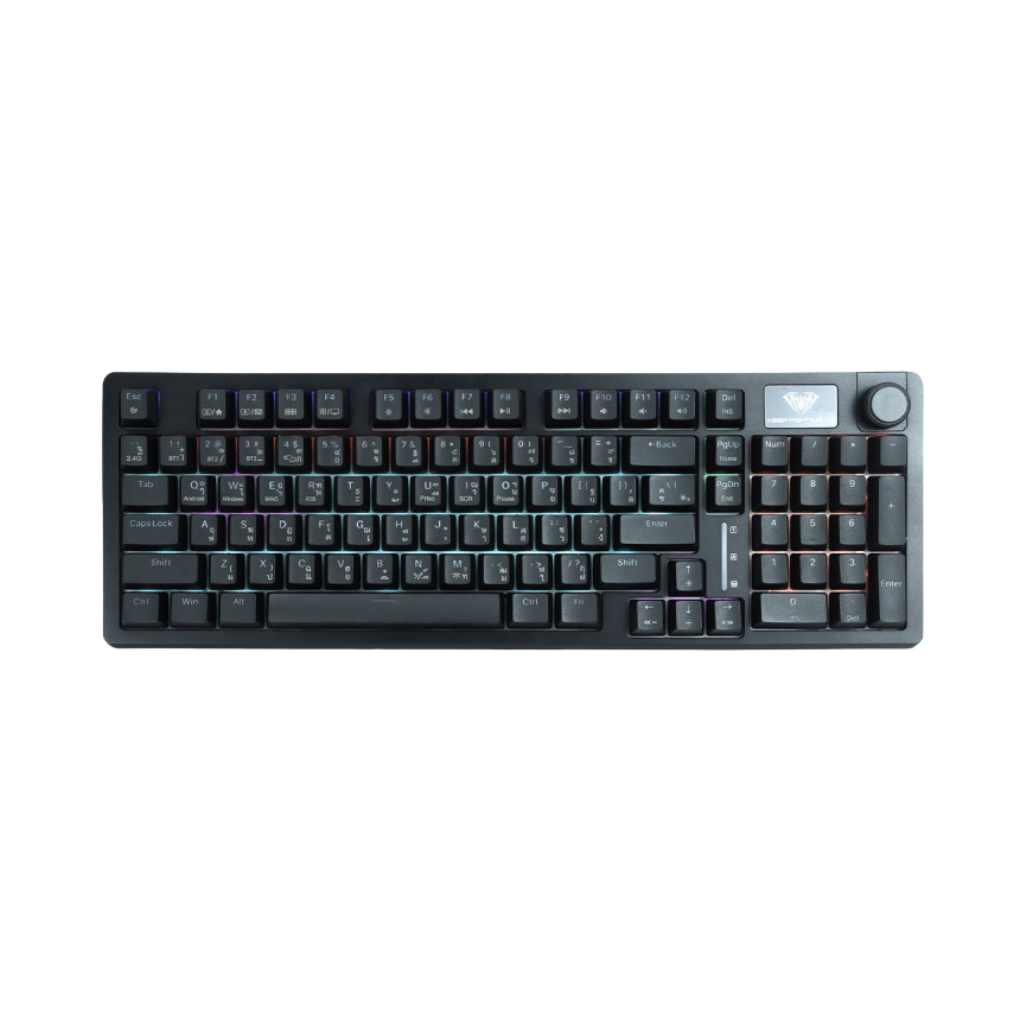 Aula S98 Black Tri-Mode RGB 98Keys Rainbow Light Red Switch
