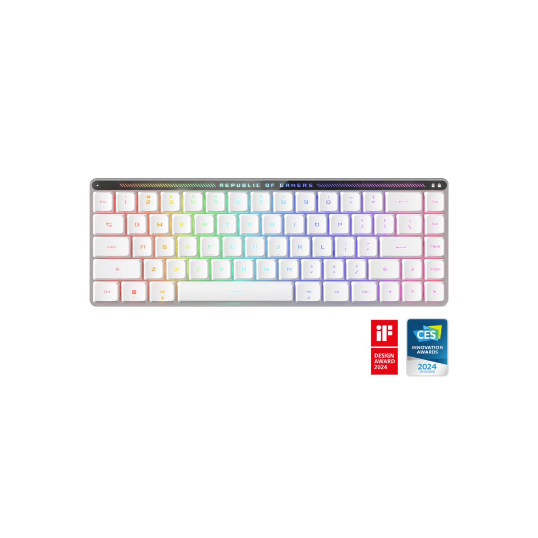 Asus ROG Falchion LP Low Profile Wireless White RX Blue 65% Gaming Keyboard M603