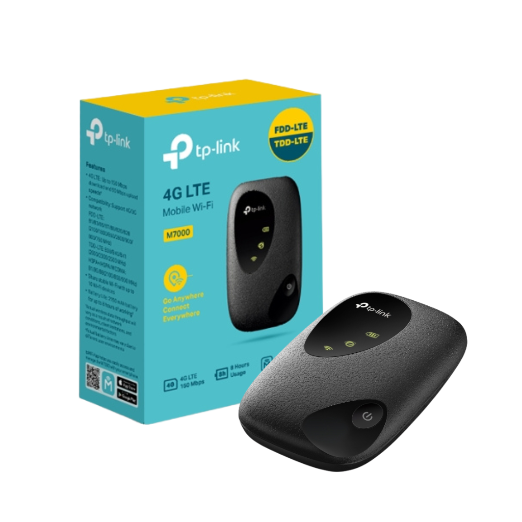 TP-Link M7000 4G LTE Cat4 Mobile Mi-Fi Hotspot - Rechargeable, 10-Device Connectivity