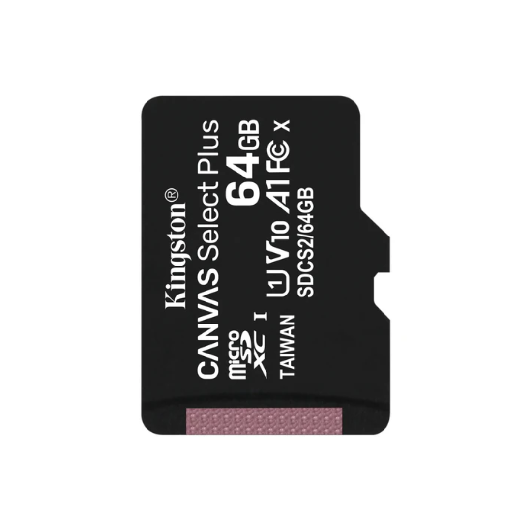 Kingston SDCS3/64GB Canvas Select Plus 64GB 100mb/s MicroSD Memory Card with Android A1 Performance Class