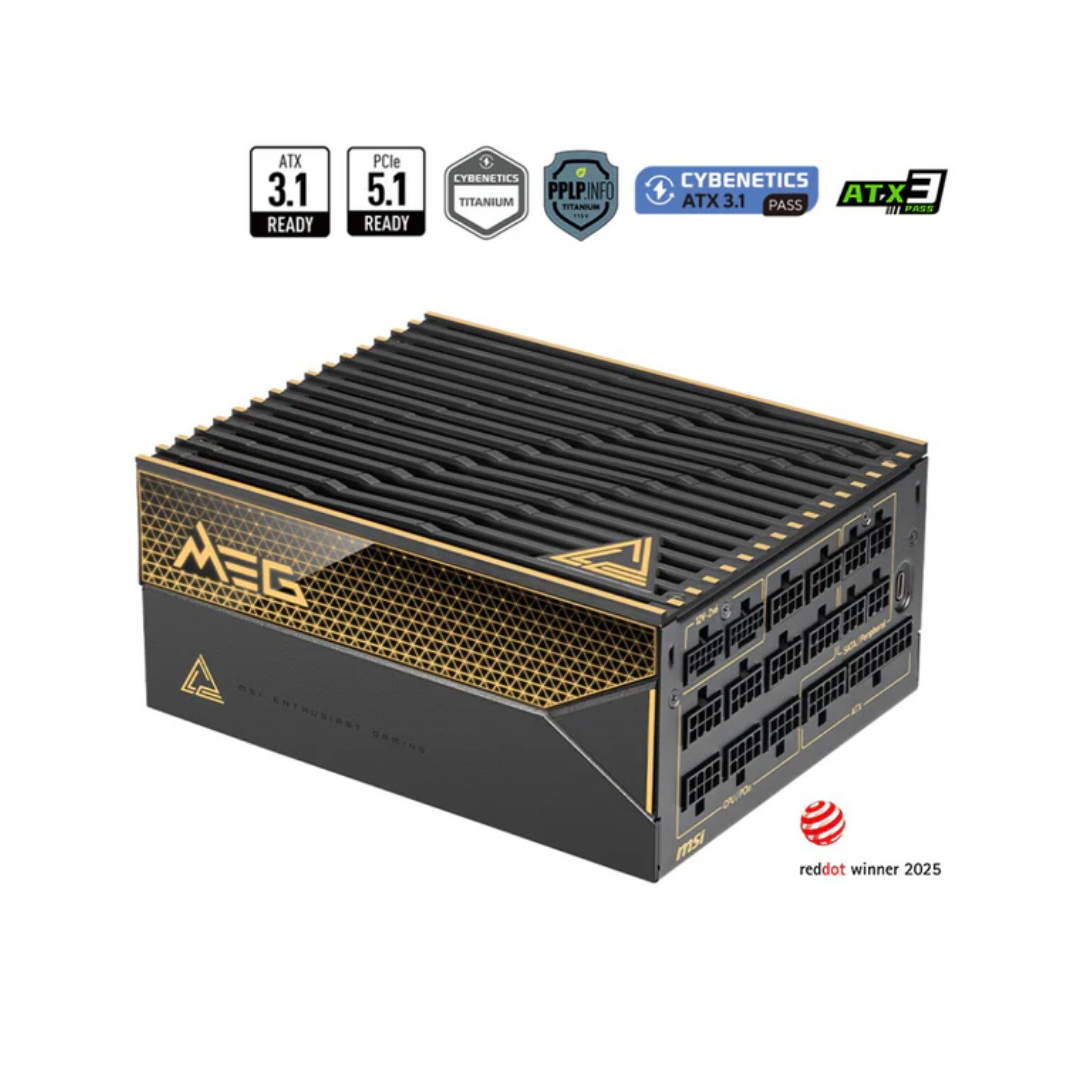 MSI MEG Ai1600T PCIe5 1600W 80+ Titanium Fully Modular Power Supply