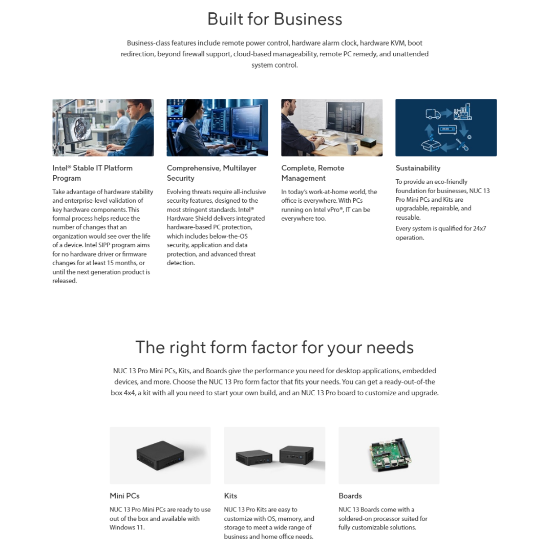 Asus NUC 13 Pro - RNUC13ANHi30000 Intel Core i3-1315U Mini ( Barebone | Full Desktop )