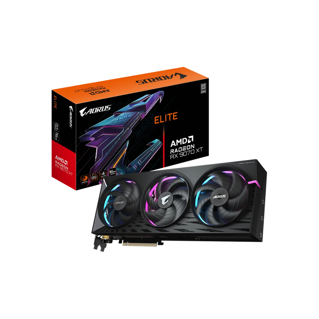 Gigabyte RX 9070 XT Elite OC 16G GV-R9070XTAORUS-E-16GD Radeon Graphics Card