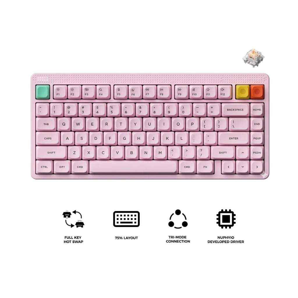 Nuphy Node75 Pink | Blush Max Keyboard (High-Profile / Low-Profile )