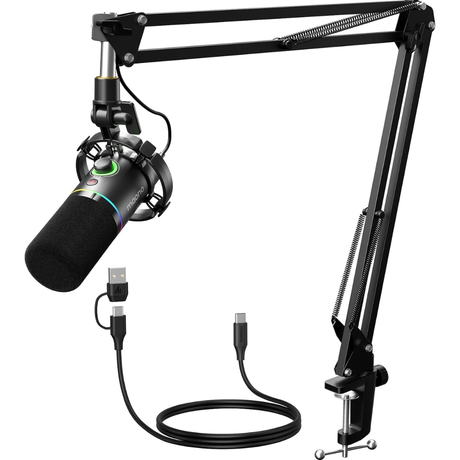 Maono PD200XS USB/XLR Podcast Dynamic Microphone Set with Boom Arm ( Black | White | Pink )
