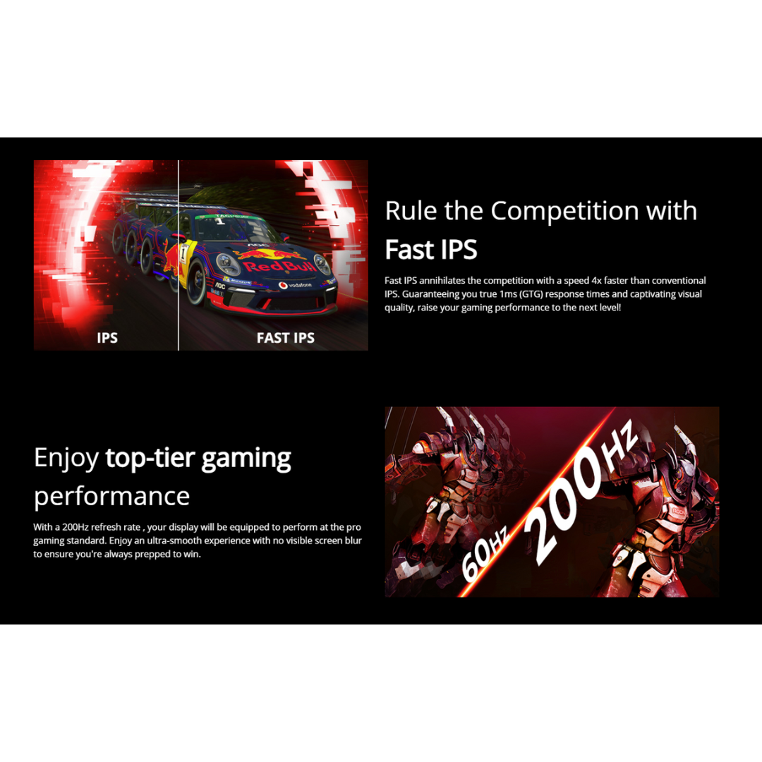 AOC 27G4H 27" FHD (1920x1080) IPS 200Hz 0.3Ms Adaptive-Sync Gaming Monitor with Height / Tilt / Swivel / Pivot Adjustment