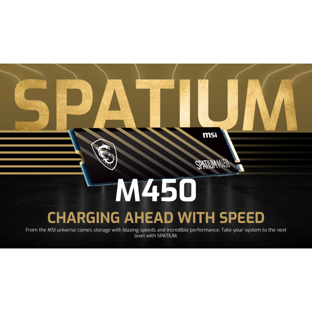 MSI Spatium M450 1TB M.2 PCIe NVMe SSD 3D NAND Flash Solid State Drive