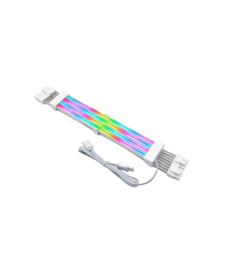 Dual 8pin ARGB PCIE/GPU Extension Cable WHITE