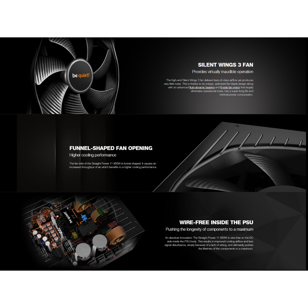 BeQuiet Straight Power 11 GOLD 850W 80+ Full Modular Power Supply BN620