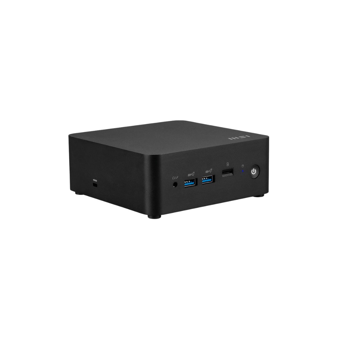 MSI CUBI NUC 1M-078BPH Barebone Desktop - Ultra 7 mini Desktop PC Intel Core SOC chipset i7-150U processor | GP | DDR5 Ready | WLAN AX 211 + BT 5.3 | NO OS/MEMORY/HDD/SDD/ODD/Peripherals | 120W