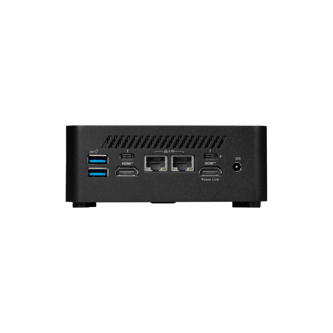 MSI CUBI NUC 1M-078BPH Barebone Desktop - Ultra 7 mini Desktop PC Intel Core SOC chipset i7-150U processor | GP | DDR5 Ready | WLAN AX 211 + BT 5.3 | NO OS/MEMORY/HDD/SDD/ODD/Peripherals | 120W