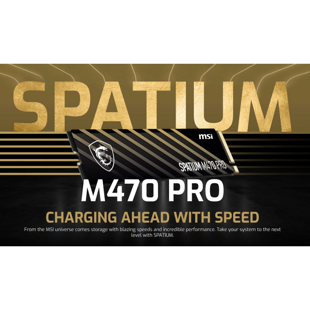 MSI Spatium M470 Pro 1TB M.2 PCIe4.0 NVMe 3D NAND Flash Solid State Drive