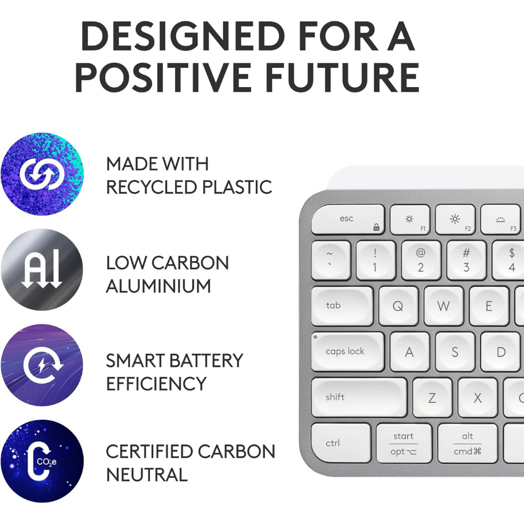 Logitech MX Keys S Advanced Wireless Illuminated Keyboard Pale Gray 920-011564