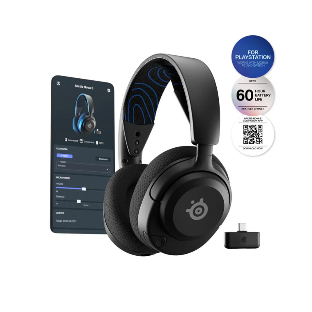 SteelSeries Arctis Nova 5P Wireless Black Gaming Headset For PC/PlayStation/N-Switch/Mobile 61673