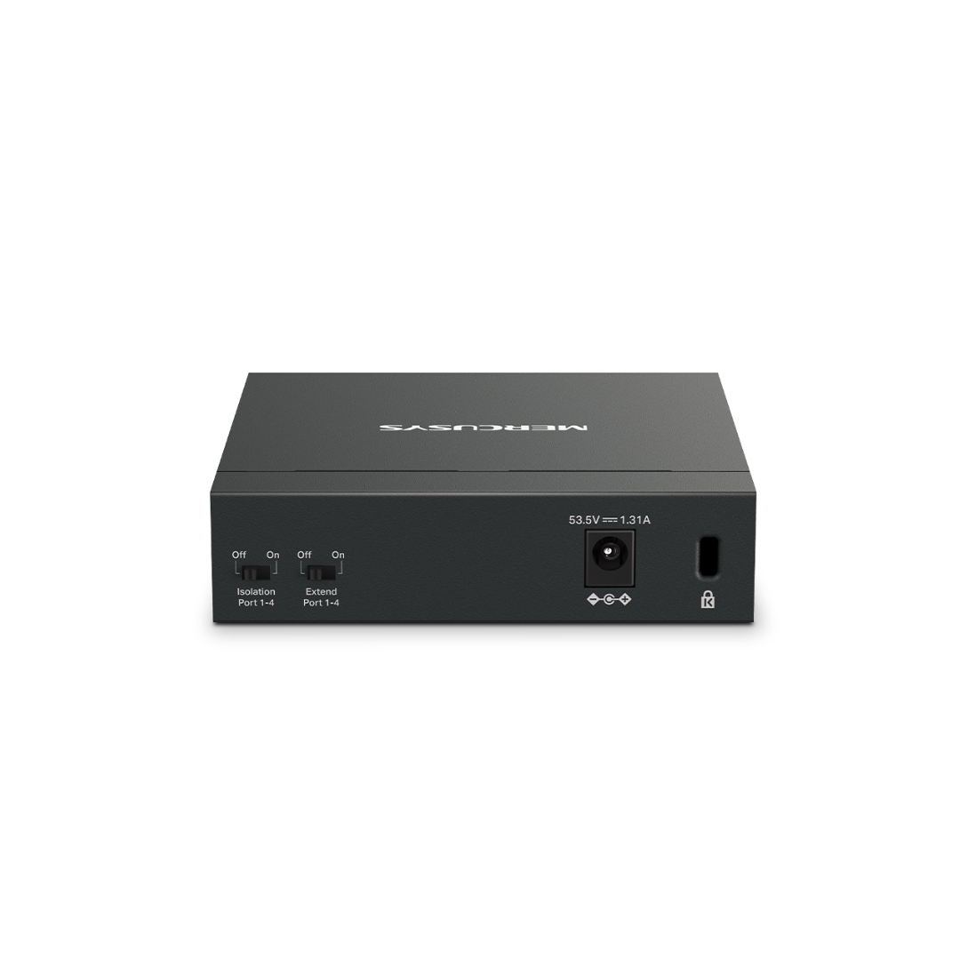 Mercusys MS105GP 5-Port Gigabit Desktop Switch 4-Port PoE+ Extend and Isolation Mode 65W PoE Budget Plug and Play