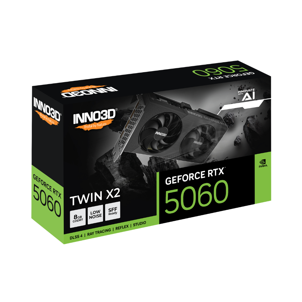 Inno3D RTX 5060 Twin X2 OC V2 8GB GDDR7 Graphics Card N50602-08D7X-195071N