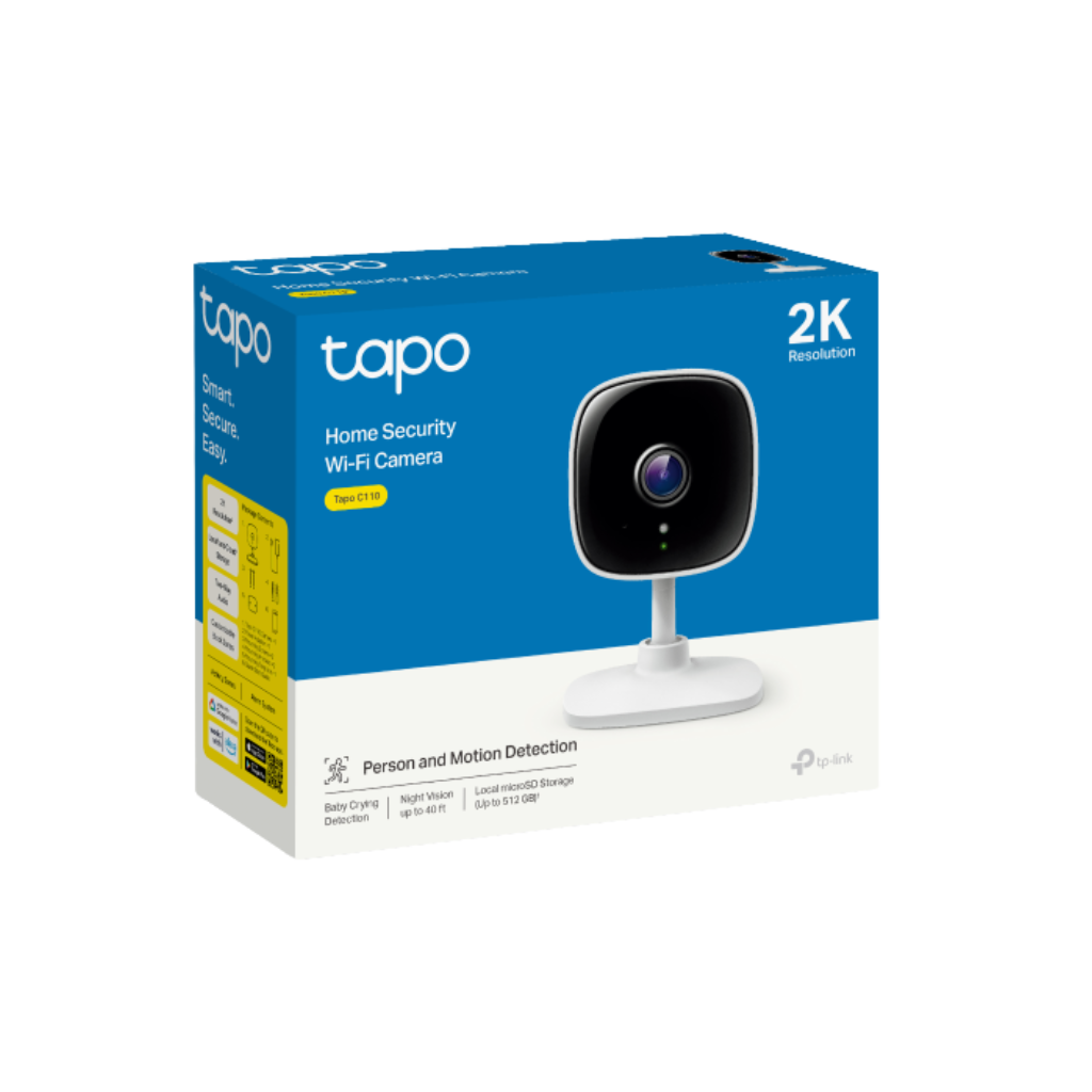 TP-Link Tapo C110 2K 3MP Home Wi-Fi Security Camera - Night Vision, Two-Way Audio, Motion Detection