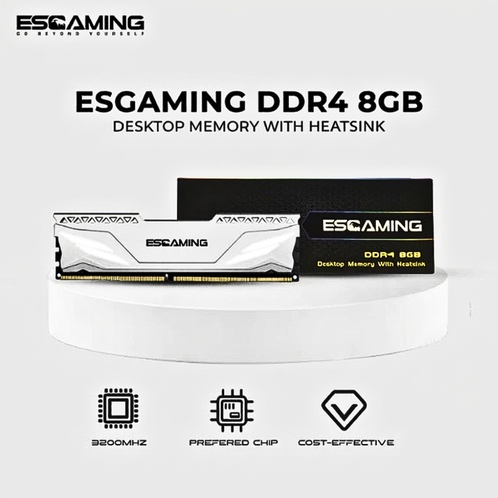 ESGaming 8GB Single DDR4 3200MHz with Heatsink Desktop Memory