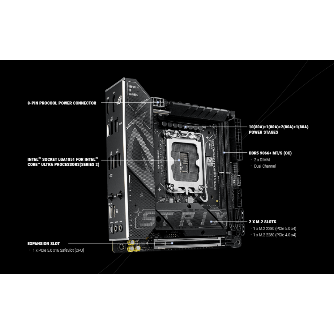 Asus ROG Strix B860-I Gaming WiFi 2*D5 ATX WiFi7 LGA1851 Motherboard
