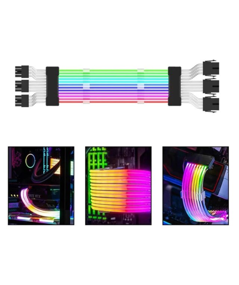 Triple 8pin ARGB PCIE/GPU Extension Cable BLACK