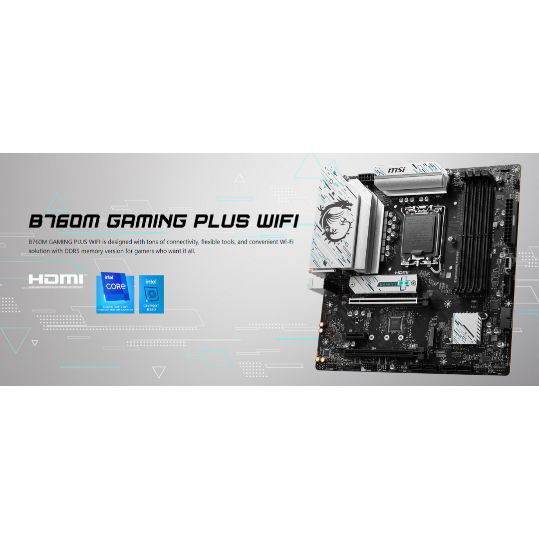 MSI B760M Gaming Plus WiFi DDR5 LGA 1700 Motherboard 911-7D99-017