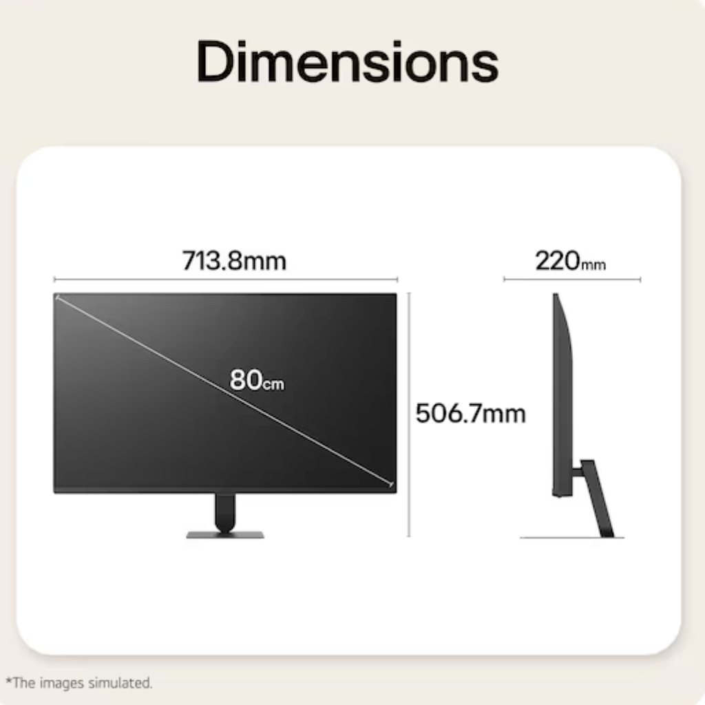 LG 32U501SB-B 32" VA 120Hz FHD 1920x1080 5ms GTG Smart Monitor AI U5s, for Streaming With Webos Tilt Adjustment