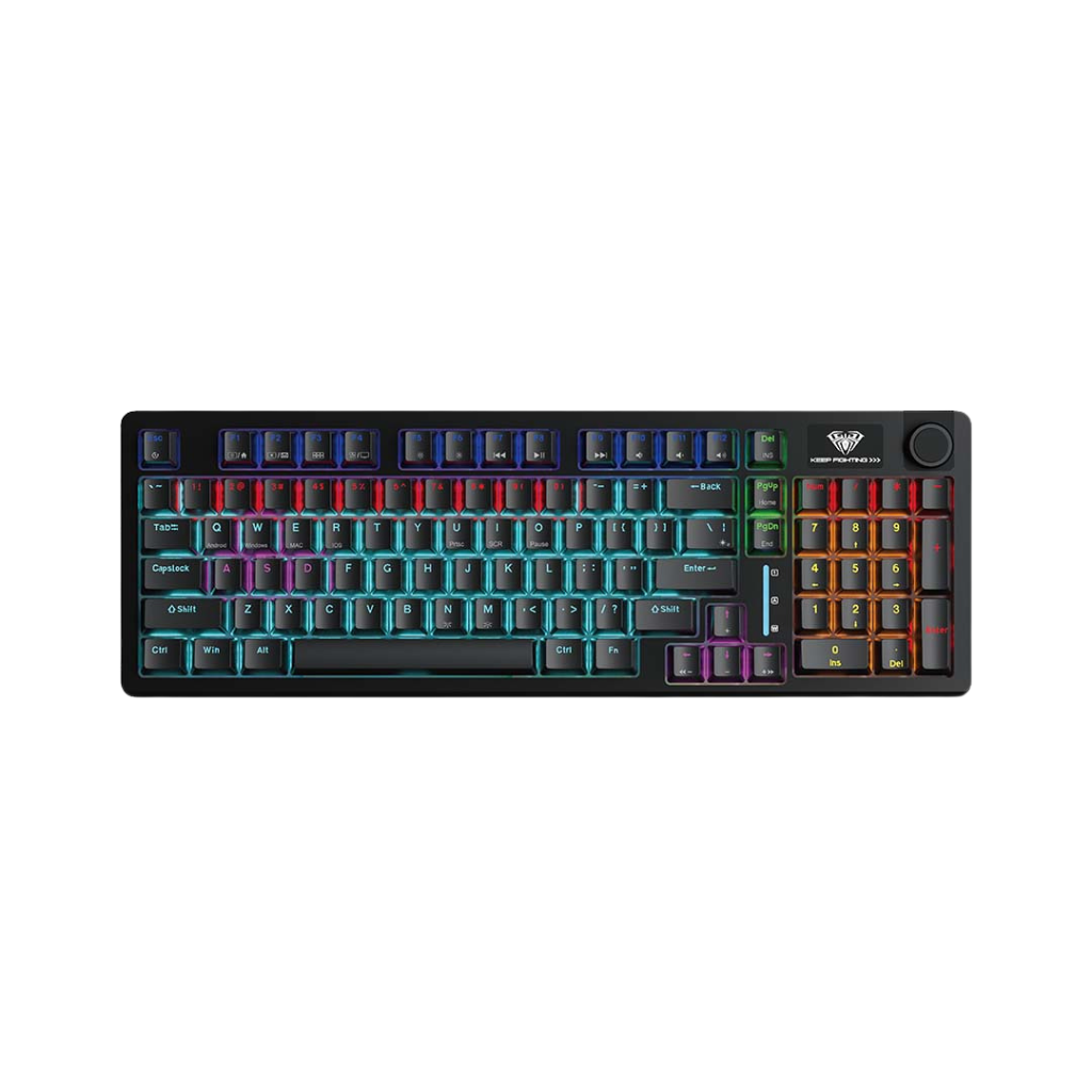 Aula S98 Black Tri-Mode RGB 98Keys Rainbow Light Red Switch