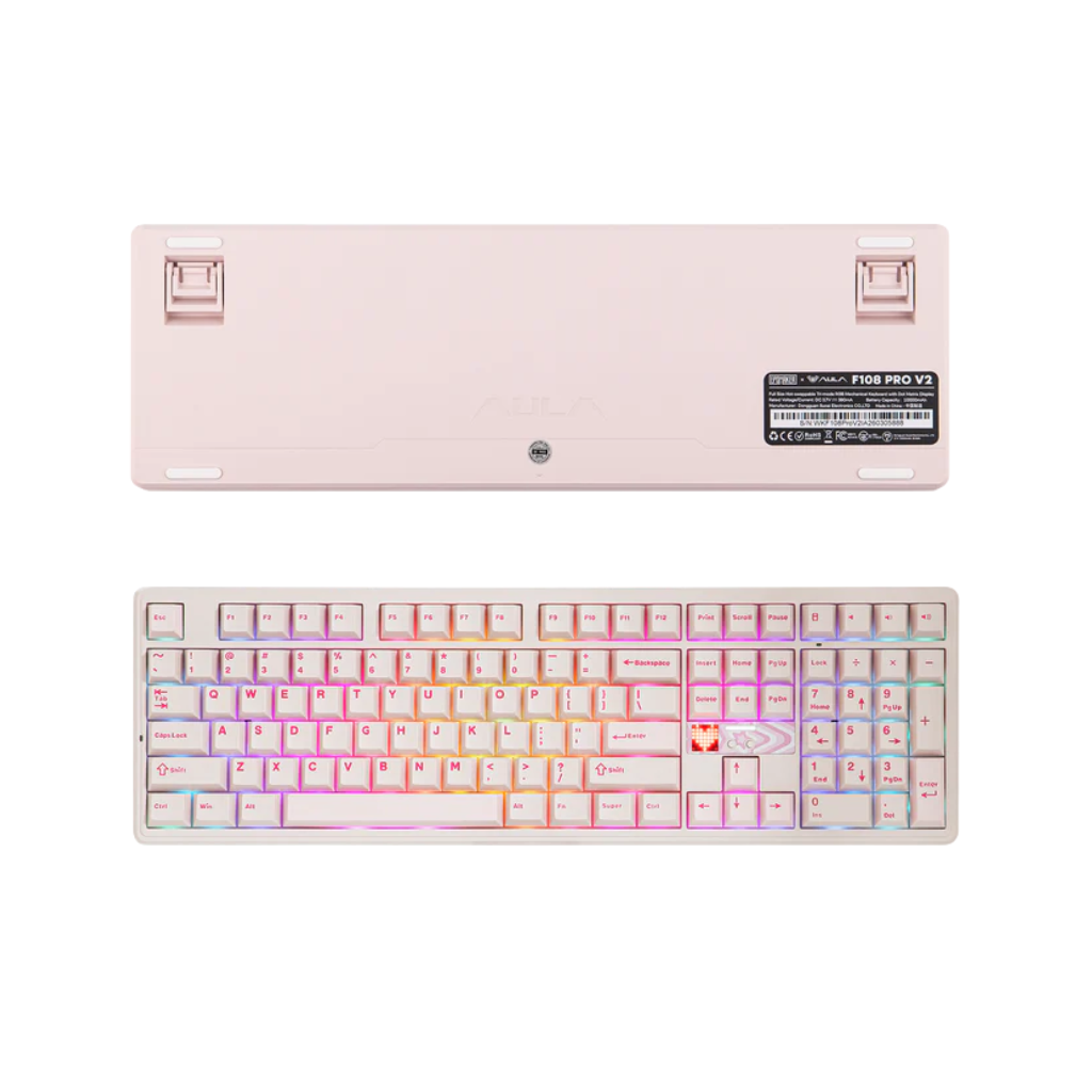 Aula Wind F108 Pro v2 (Pink Dual-Tone | Vintage Pearl | Gray Dye Sublimation | Gradient Gray)