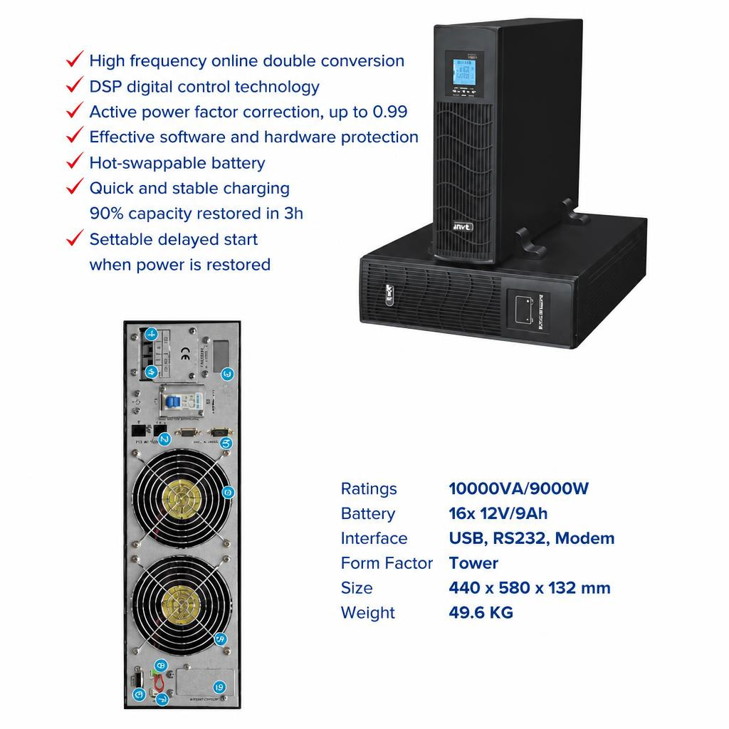 AWP ALR10000 Alpha RT 10000VA/9000W On-line Double-Conversion UPS