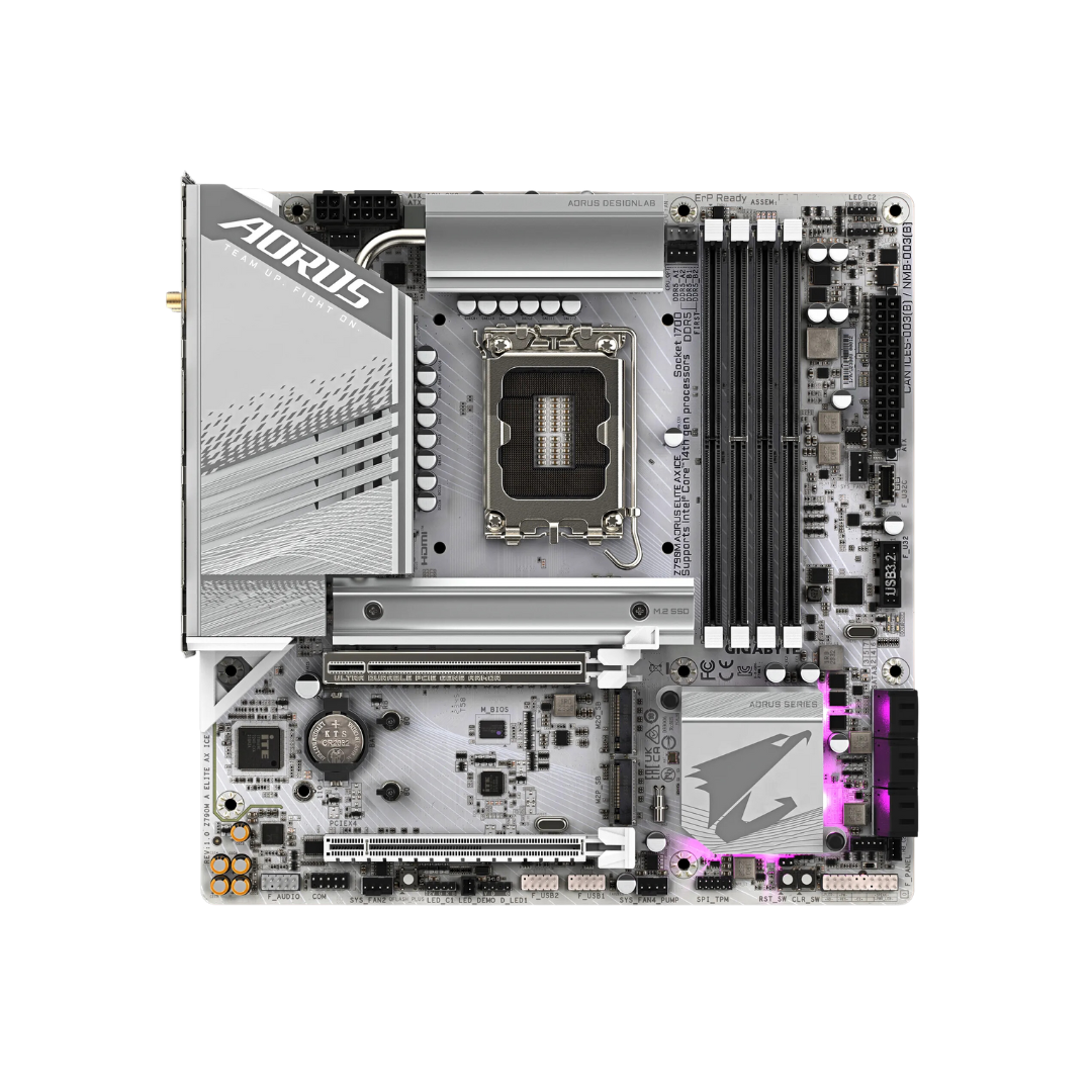 Gigabyte Z790M AORUS ELITE AX ICE DDR5 WIFI6E LGA 1700 Motherboard