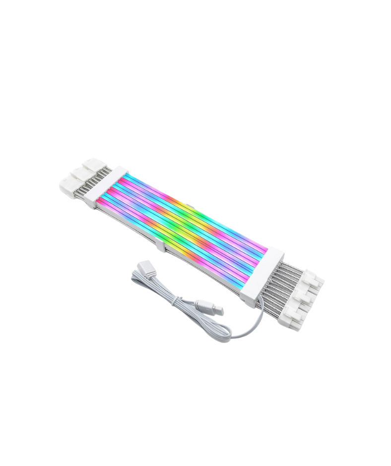 Triple 8pin ARGB PCIE/GPU Extension Cable WHITE