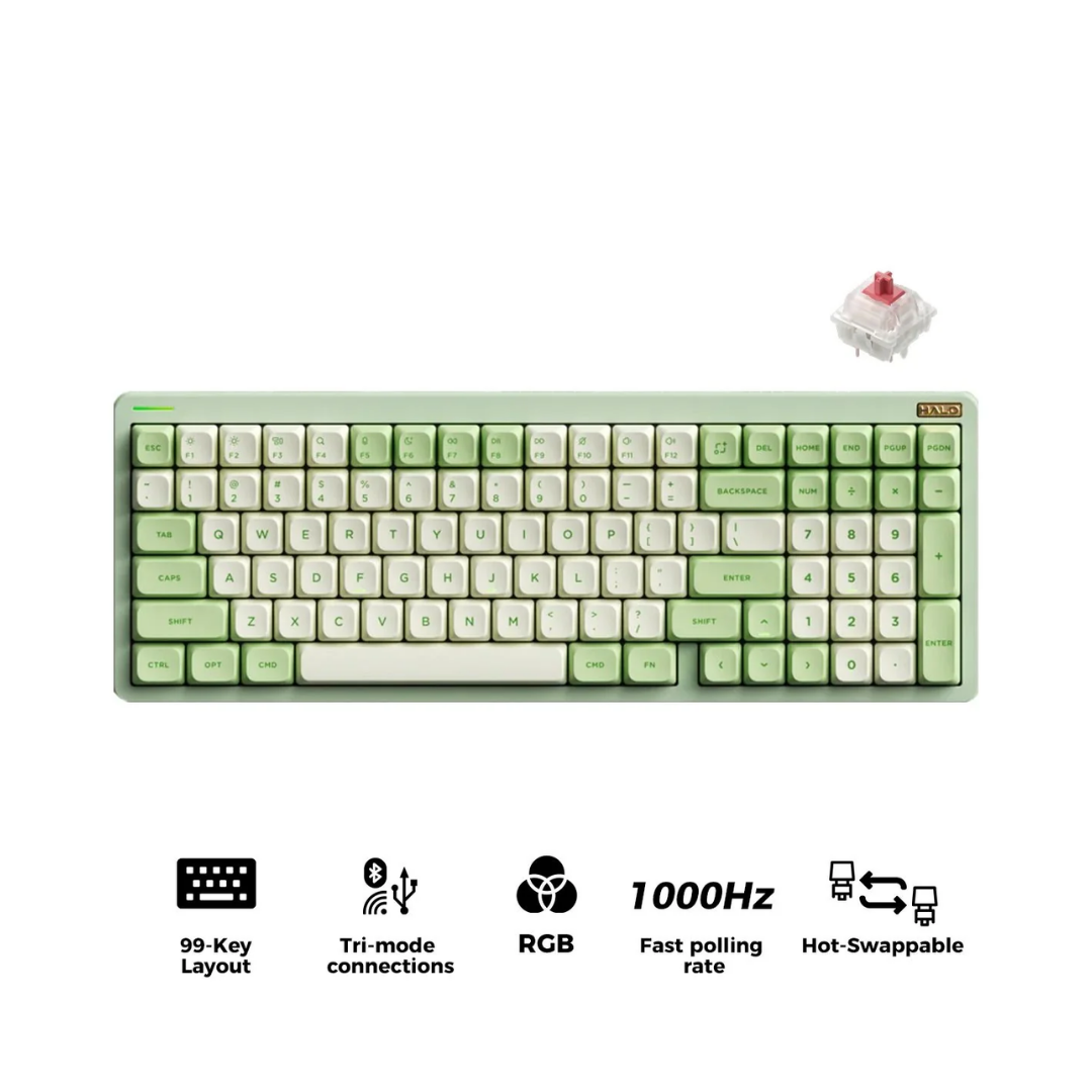 Nuphy Halo96 V2 Green / Silent Red Keyboard